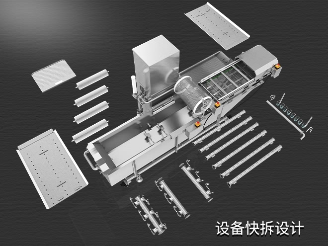高质毛辊物料清洗机，气泡清洗，清洗800kg/小时